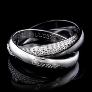 Cartier White Gold Diamond Trinity Ring