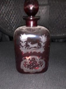 Bohemian Engraved Decanter Glass