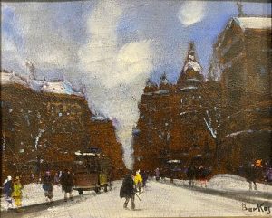 STEET SCENE OIL PAINTING